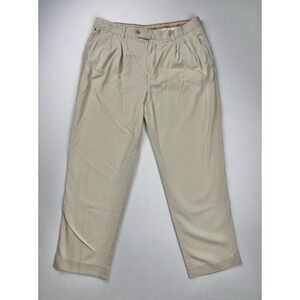 Tommy Bahama Men's Silk Blend Pleated Chino Pants Khaki Size 36x30